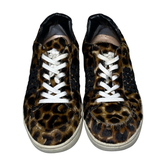 Loeffler Randall Elliot Calf Hair Leopard Print Fashion Sneakers Women's Size 8 - Picture 2 of 14